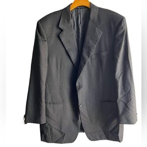 CANALI Mens Blazer Jacket Sport Coat Dark Gray 100% Wool Made in Italy